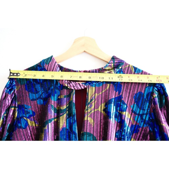 Maggy London Woman Plus Size 18W Maxi Dress Floral Velvet Metallic Party - Picture 5 of 9